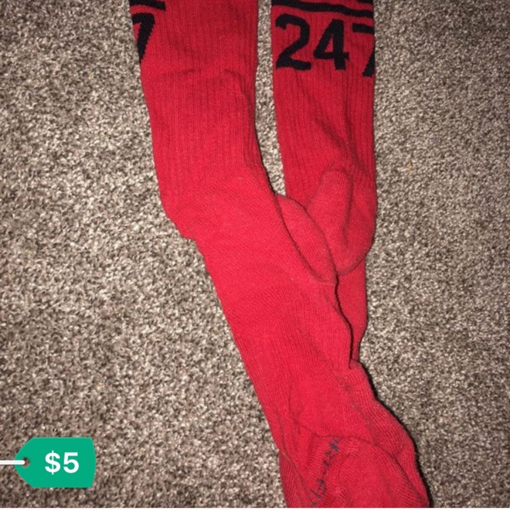 Red & Black Nike Socks